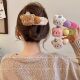 Super sweet plush hair clip, versatile pudding bear duckbill clip, cute large headwear 2025 new back of the head grabber