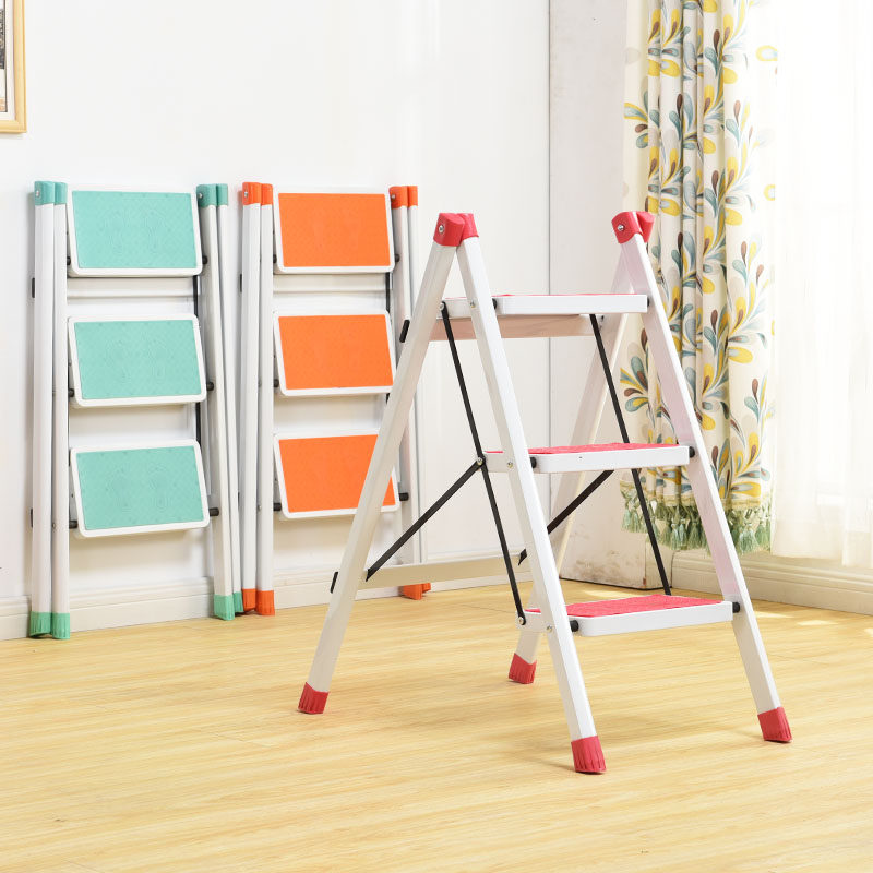 Household folding three-step ladder color three-step ladder pedal herringbone ladder multi-functional ladder kitchen indoor new product