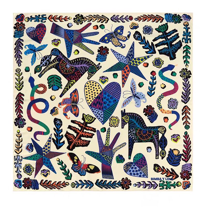 120cm Fantasy Vibrant Spanish Export Original Print Large Square Scarf Beach Towel Scarf Shawl