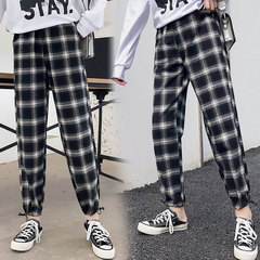 Women's sport Retro Black and white loose spring casual pants women