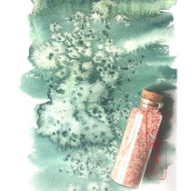 Watercolor flowering rose salt (non-sold products)