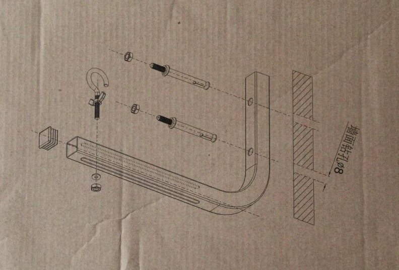 Экран для проектора 膨胀螺丝挂钩投影幕布支架挂钩投影仪幕布支架电动幕布挂钩