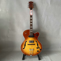 Full hollow Fhole jazz electric guitar JAZZ GUITAR tiger veins maple case rose wood fingerboard micro imperfections