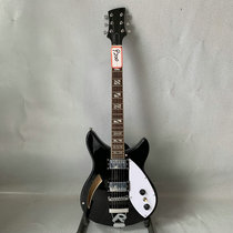 Foreign Trade Outlet Tail single Custom No Mark Black Bright Light Semi Hollow Small Body Jazz Electric Guitar Special Price