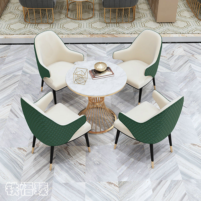 Nordic Sales Building to negotiate tables and chairs combined light luxury reception room small round table modern minimal recreation area one table four chairs