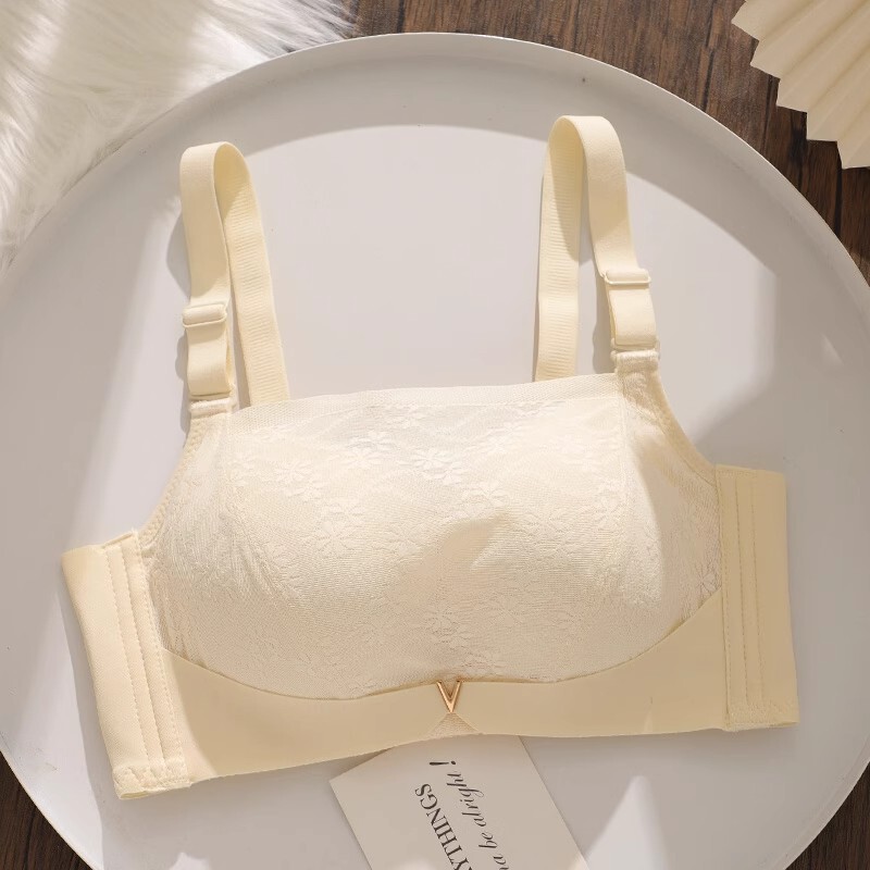 Victoria Anti-Exposure Intimates for Women, Push-Up Small Breasts, Side Breast Straps, Chest-Wrapped Bra, No Steel Ring Tube Top Bra