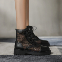 Net gauze Martin boots female summer thin 2021 new mesh breathable thin mesh boots hollow boots thick soled boots