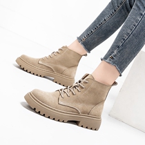 Thick-bottom Martin boots female English wind 2021 autumn winter leather Joker boots desert boots short boots female spring and autumn single boots