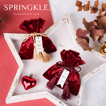 Wedding creative high-end European candy bag Chinese romantic Forest wedding drawstring personality velvet bag ins wind