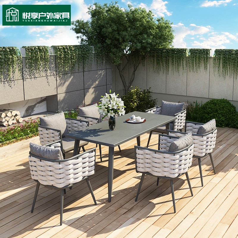 Nordic outdoor sofa table and chair combination courtyard garden terrace villa leisure rattan chair creative rattan outdoor furniture