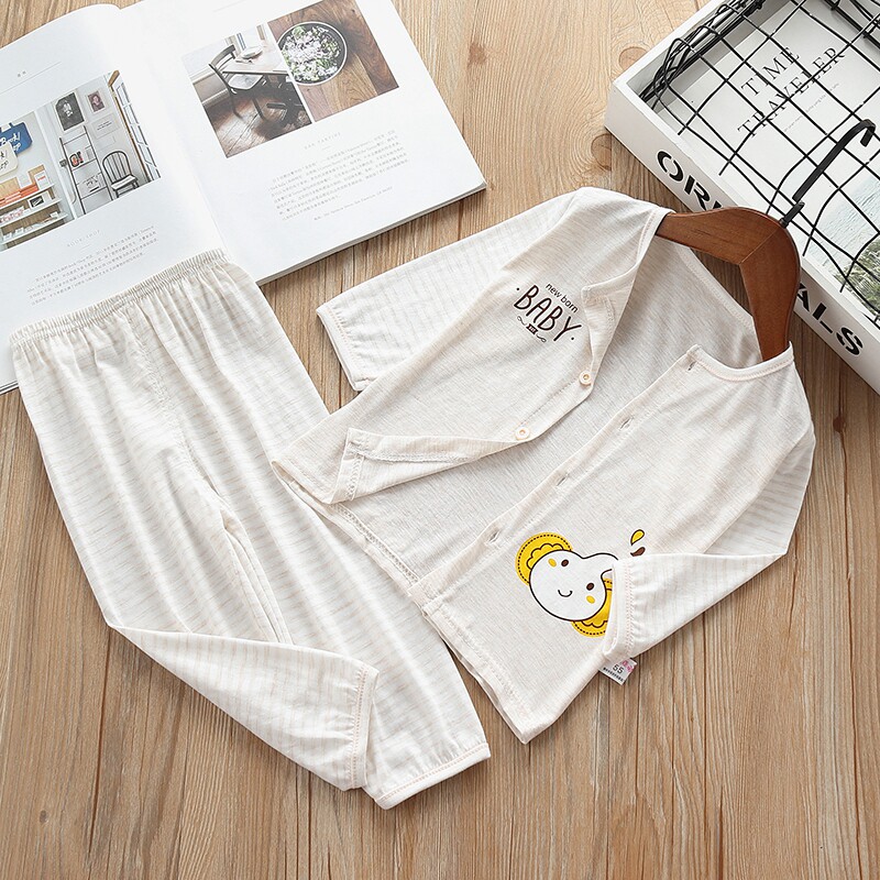 Newborn baby underwear cotton suit spring and autumn newborn thin long-sleeved cardigan baby summer ultra-thin air-conditioning clothing