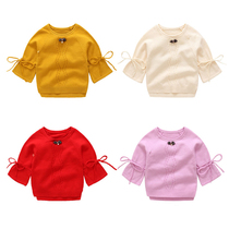 2022 new spring and autumn female baby sweaters Korean version headsets foreign air girl fashion children princess needles jersey bottom
