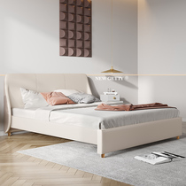 Nordic modern wood bed 1 8 meters science skin storage double light luxury wind minimalist designer master nuptial bed