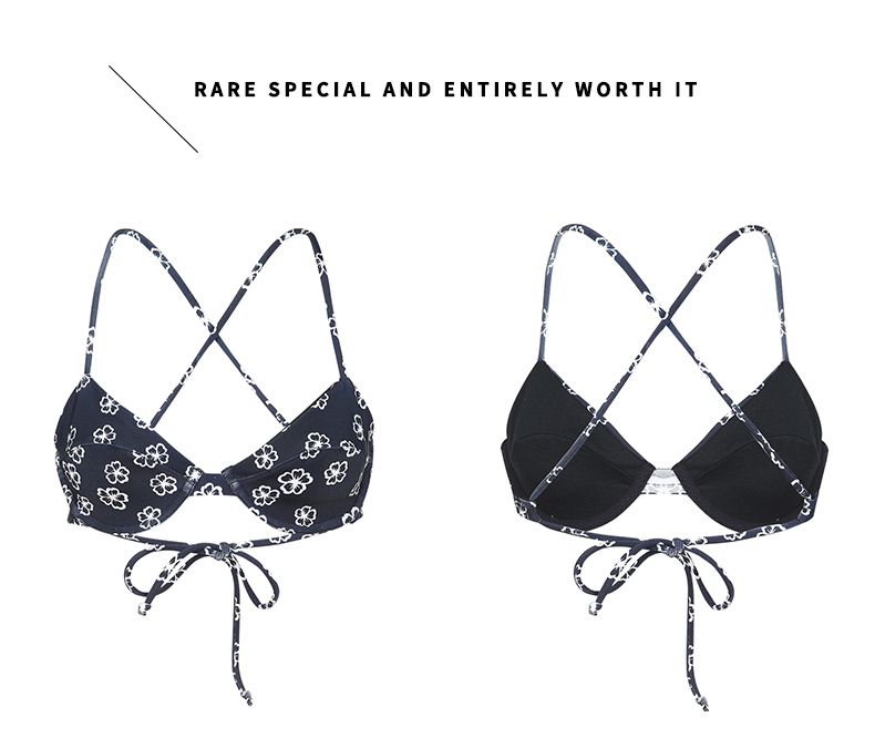 Áo lót nữ gợi cảm châu Âu và châu Mỹ gió nhẹ in lại dây đeo chéo bikini đồ lót bra quần lót su