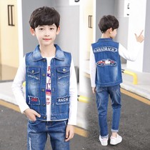 Childrens clothing boy denim vest spring and autumn childrens vest waistcoat 2021 New Korean version of Wild Childrens coat tide