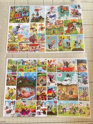 The Mole Story Sticker Art Collection replicates the old-fashioned die-cut sticker self-adhesive series of childhood memories