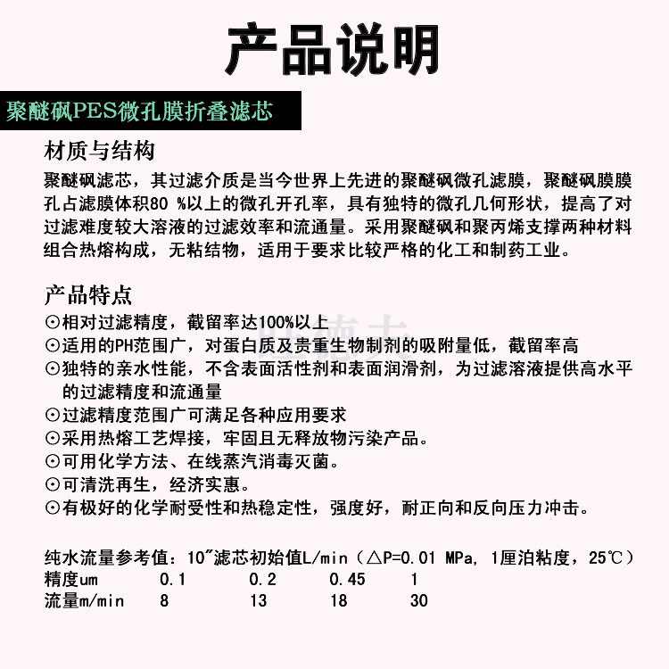 Фильтр 聚醚砜pes折叠滤芯食品高精度过滤膜医药灭菌 血液透析机专用微孔 Wang de Cardiff