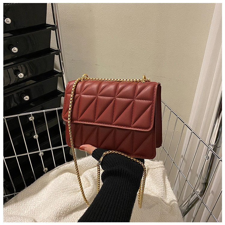 Небольшая дизайнерская цепь, сумка через плечо, ремешок для сумки на одно плечо с ромбовидным узором, коллекция 2022                       