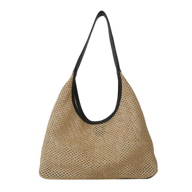 Niche portable straw bag for women summer 2023 new style trendy retro versatile large capacity shoulder bag ກະຕ່າຜັກ