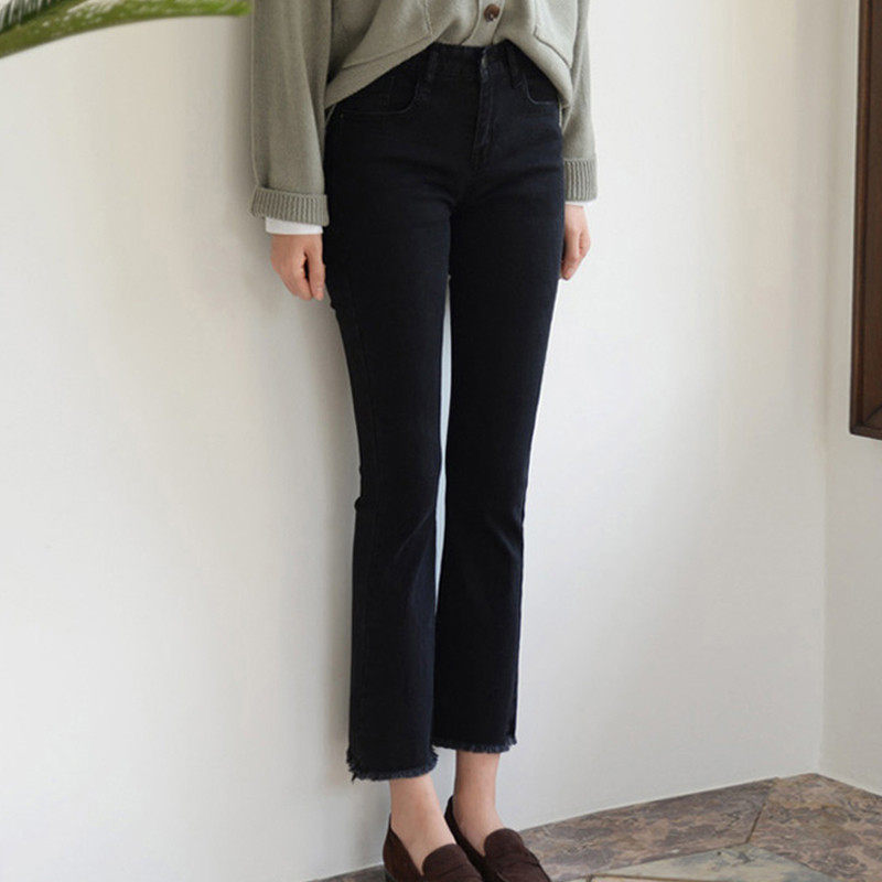 Large size women's clothing autumn women's clothing 2021 new high waist slim fat sister mm slim micro flared jeans