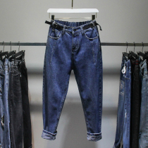 Big Code Womens Clothing Spring 2022 New Loose High Waist Straight Cylinder Smoke Tubes Pants Fat Mm Conspicuty Old Daddy Turnip Jeans