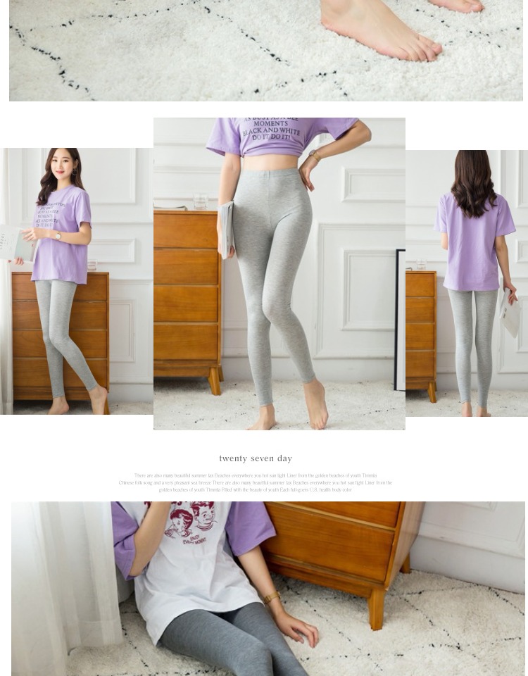 New Modal xà cạp phần mỏng phụ nữ mặc chín điểm mùa xuân và mùa hè chất béo mm bảy điểm kích thước lớn năm quần eo cao áo len nữ form rộng