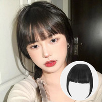 One knife Qi bangs wig female round face comics bangs replacement block natural invisible hairline wig patch