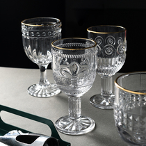 Creative personality can shake goblet home European Luxury Gold red wine set high-end net red glass