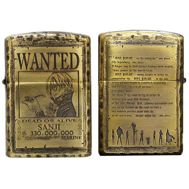 Lighter Zippo Genuine Pure Copper Armor One Piece Luffy Ling Animation Cartoon Retro Custom Men S Gift