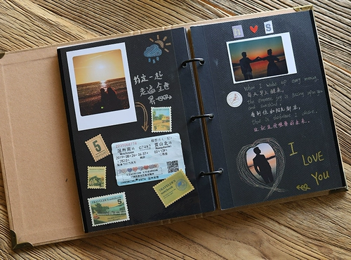 Кожаный фотоальбом, «сделай сам», отрывной лист, ручная роспись