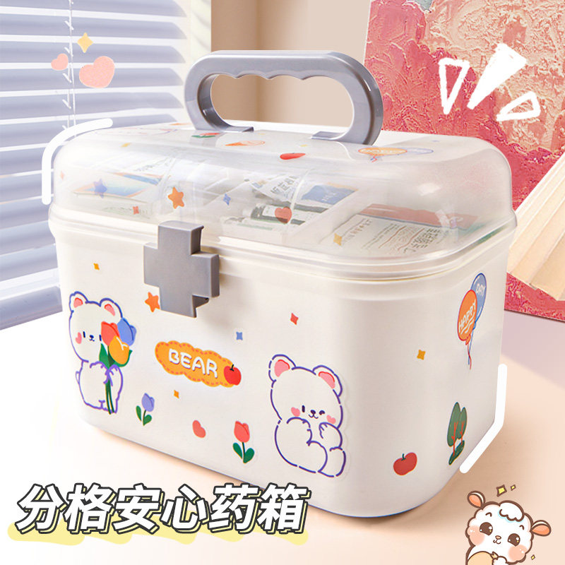 Home Medicine Box Home Dress Transparent Medical Box Children Cute Little Medicine Box Baby Drug Containing Box Large Capacity-Taobao