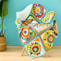 Su Su Jies home time sand mosaic blanket handmade diy woven cotton crochet wool group video material package