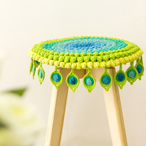 Su Su Jies family peacock feather cushion to pass the time hand-woven wool group crochet diy material bag