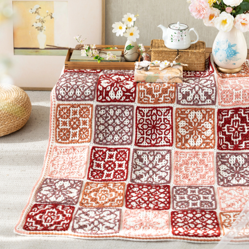 Sister Su Su's Double-Sided Patterned Blanket Handmade DIY Crochet Wool Blanket Yarn Ball LAOSHU Material Kit