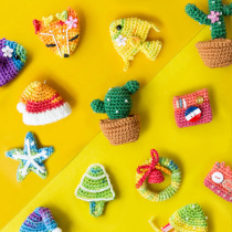 Su Su Jies family variable brooch crochet diy material bag to pass the time hand-woven cat wool hand