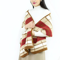 Su Su Jies Scottish plaid shawl scarf handmade diy crochet wool coarse wool material bag