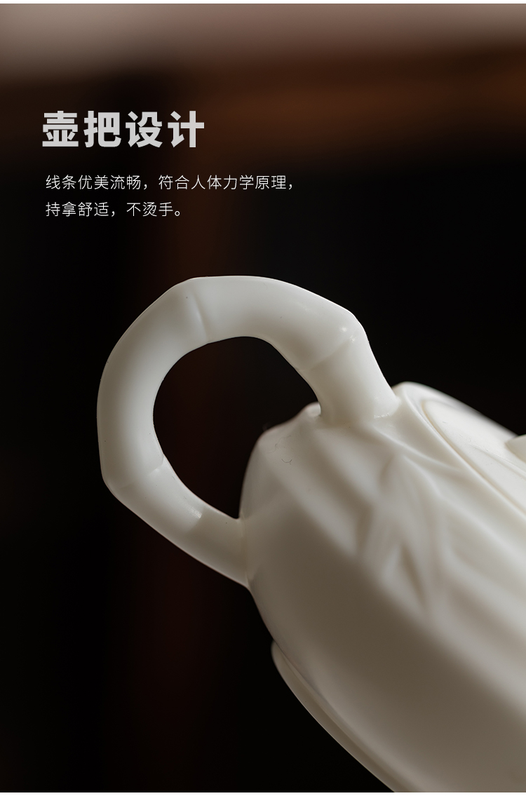 Ning uncommon white porcelain tea set single pot a pot of two cup four make tea cup dried chicken wings wood tray