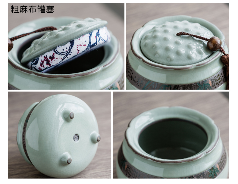 Ceramic household tea caddy fixings storage box elder brother up POTS virtuous moistureproof wake POTS sealed as cans