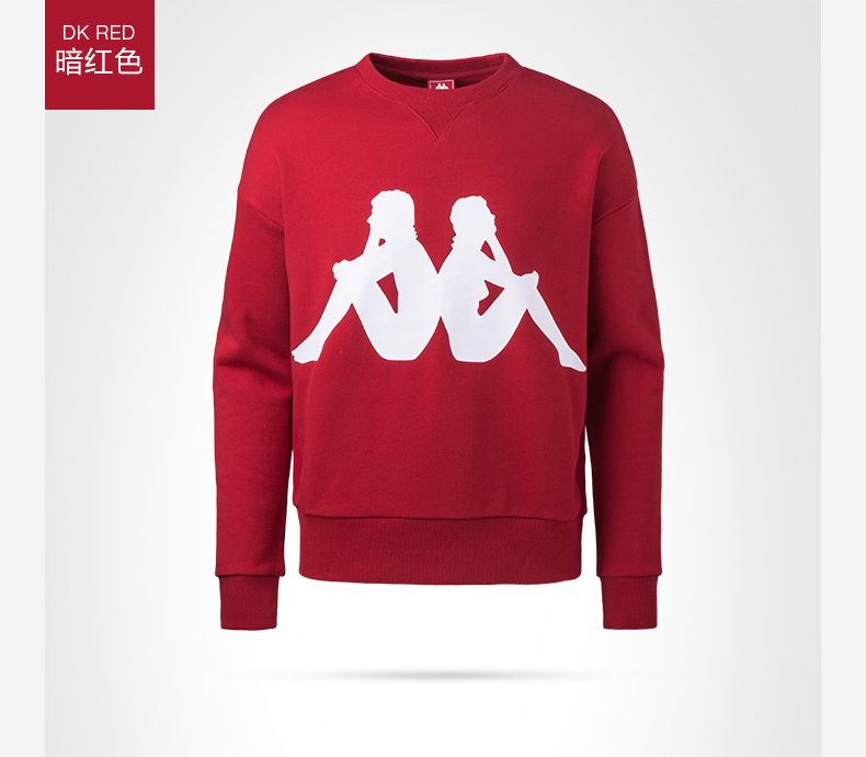 KAPPA Cặp đôi nam nữ Kappa áo len thể thao áo thun cổ tròn đan 2018 mới | K08X2WT68D áo khoác hoodie nam đẹp