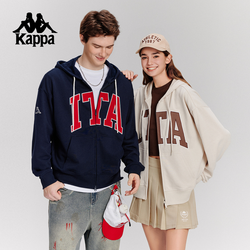 Kappa American Retro Racing Element Jacket for Men, New Spring Knit Cardigan Hoodie for Women