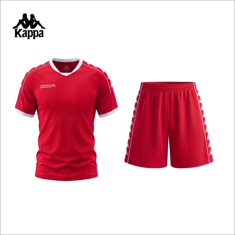 Kappa Back-To-Back Football Uniform Men's 2026 New Red Short-Sleeved Shorts Sportswear Casual Suit Kappa Back-To-Back Football Uniform Men's 2026 New Red Short-Sleeved Shorts Sportswear Casual Suit