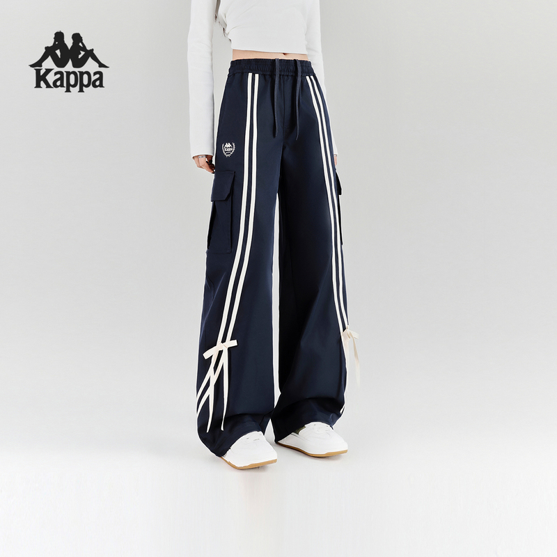 Kappa Women's New Striped Bow Loose Wide-Leg Pants Workwear Pants