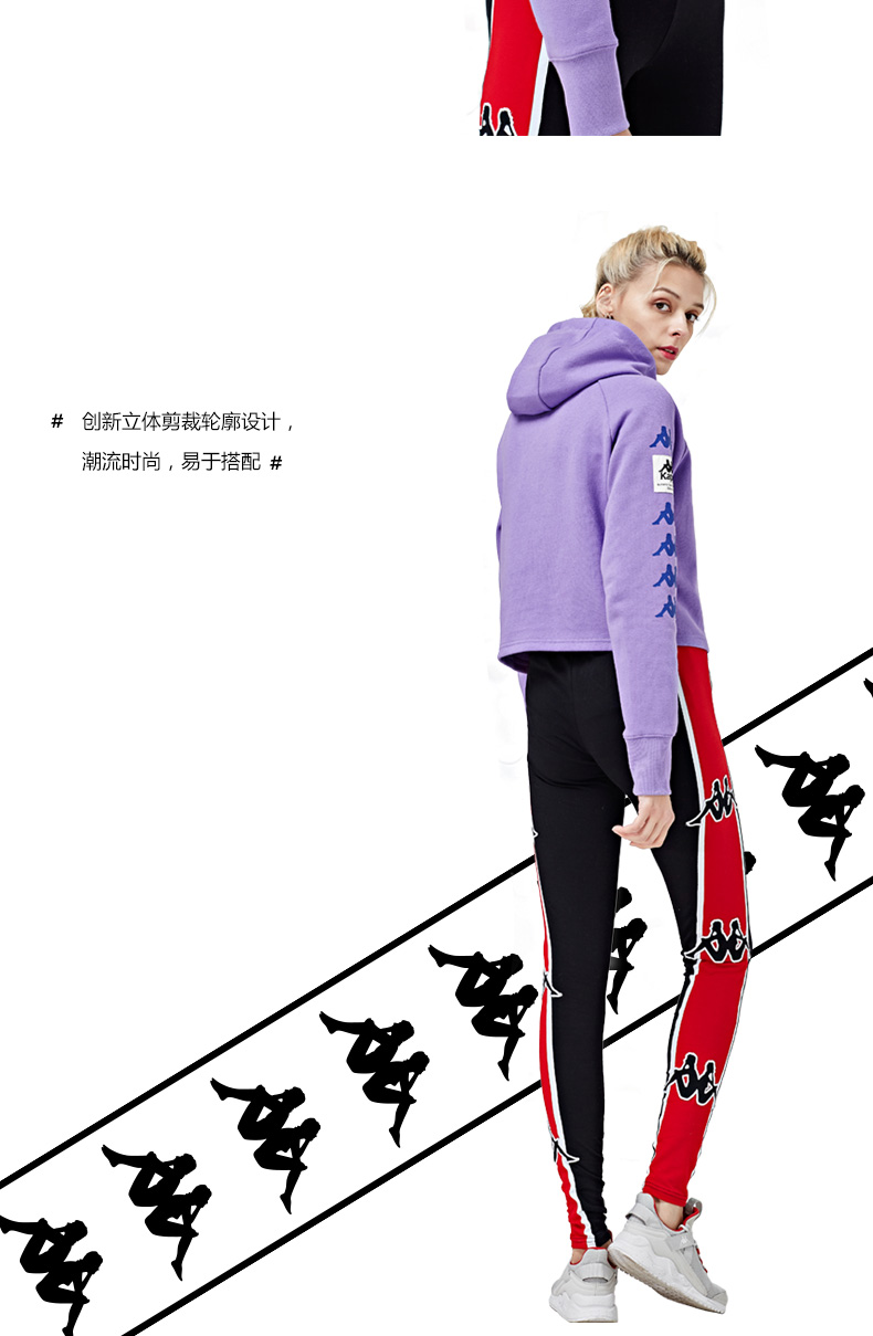 KAPPA Nhãn hiệu vuông Kappa cho nam và nữ áo len giản dị áo hoodie | K0852MT24M - Thể thao lông cừu / jumper áo hoodie anime