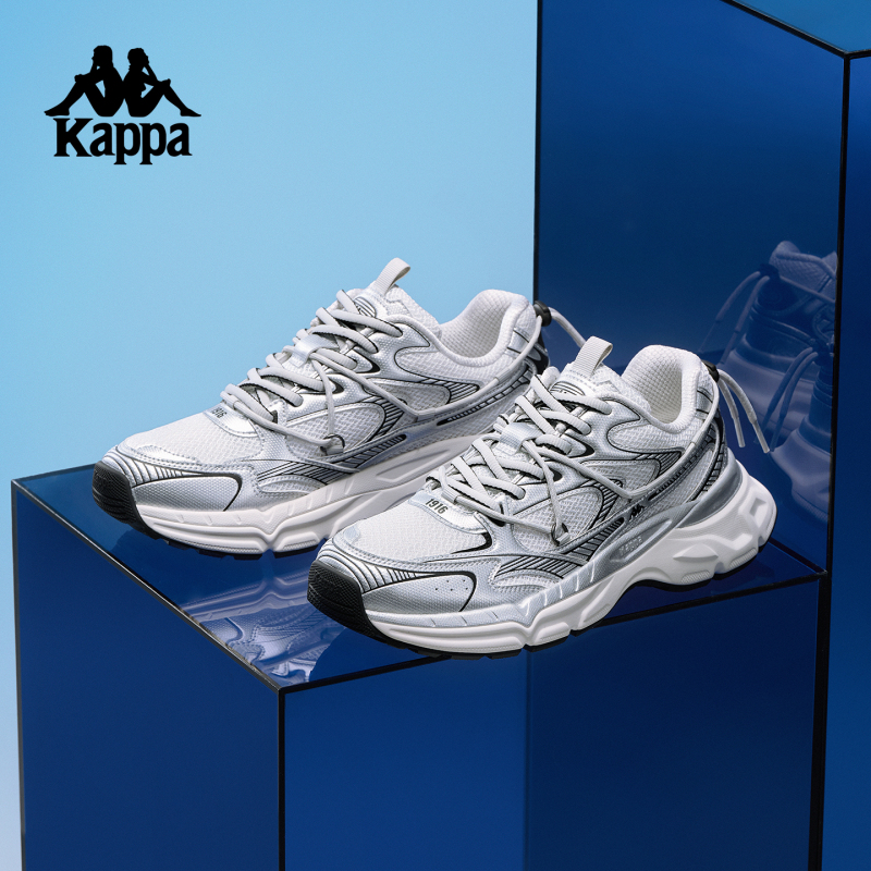 Kappa Silver Dad Sneakers Men's 2026 New Autumn Shoes Women's Versatile Sports Shoes