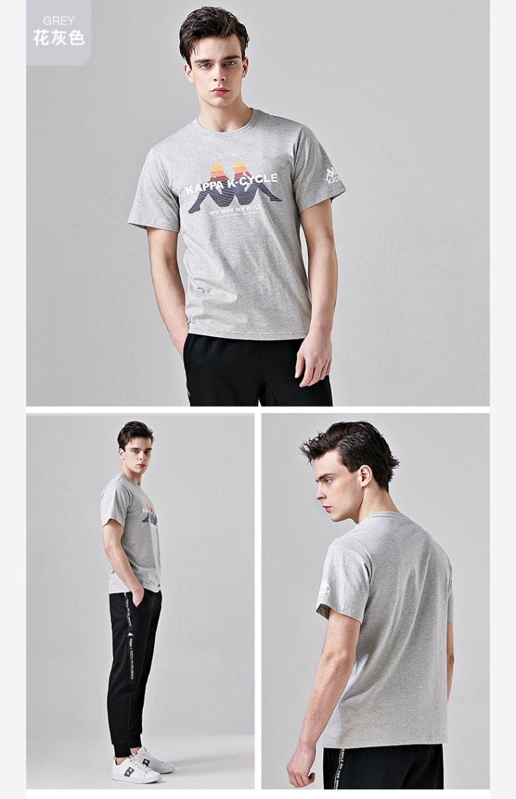 Kappa Kappa Thể thao nam tay ngắn Áo thun thường hè nửa tay 2019 Mới | K0912TD52D - Áo phông thể thao áo tank top nam