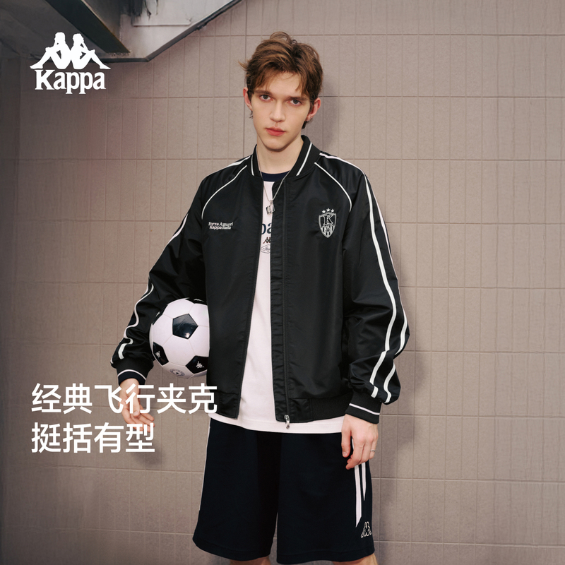 Kappa Back-To-Back Sports Jacket for Men and Women 2026 Autumn New Retro Striped Baseball Jacket Top Kappa Back-To-Back Sports Jacket for Men and Women 2026 Autumn New Retro Striped Baseball Jacket Top