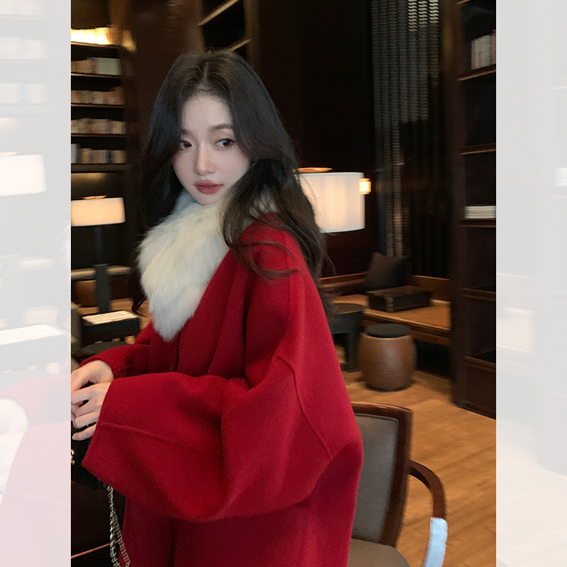 Butterfly Coat 2026 Autumn and Winter High-End Woolen Coat for Women New Style Petite Wool Coat Double-Sided Cashmere