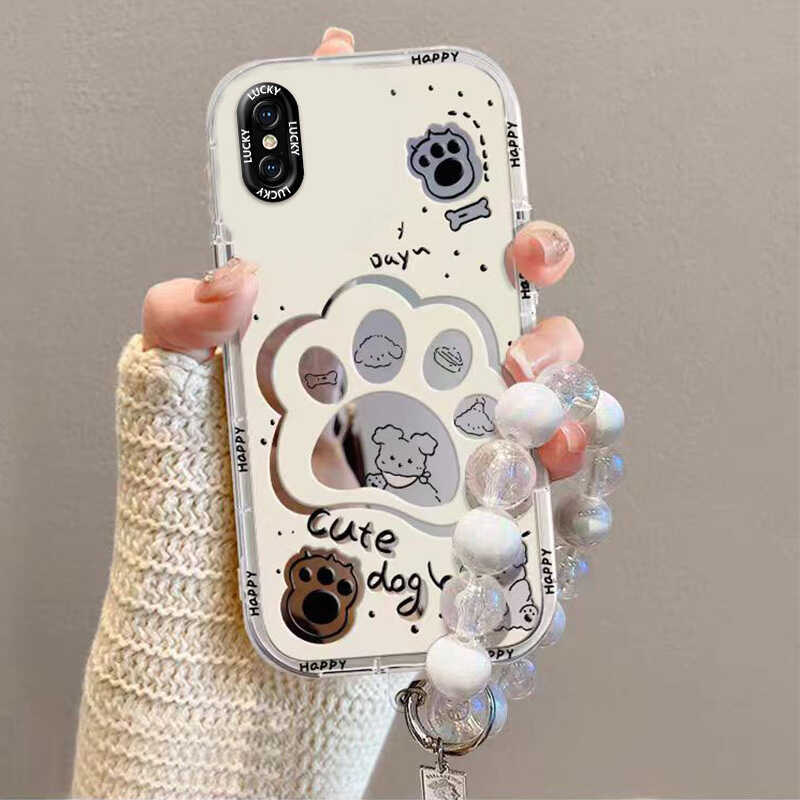 Suitable for Apple X Phone Case iPhone XS Cute Female Style Love-Crazy Xr/Xs Max Cartoon Transparent Niche Mirror New Full-Cover High-End Fresh Simple Anti-Drop Protective Case