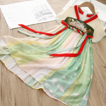 Childrens Chinoiserie 2022 Summer Super Immortal Hanfu Girls Chiffon Skirt Childrens Chinese Tang Costume Antique Dress