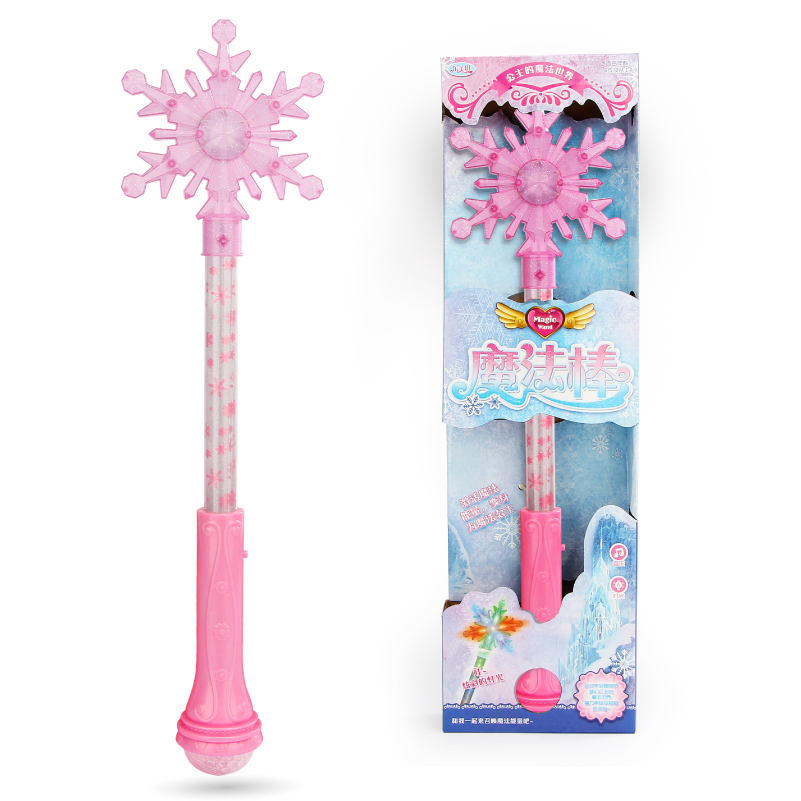 Ice and Snow Magic Wand Romance Snowflake Glowing Toy Little Magic Fairy Magic Girl Voice Changer Girl Children's Day Gift